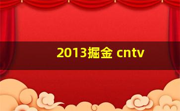 2013掘金 cntv